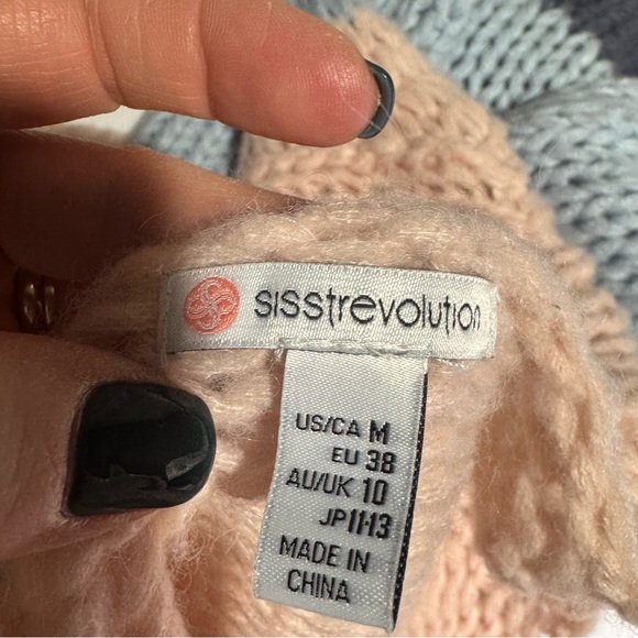 Sisstrevolution Multicolor Aloha Striped Knit Sweater Size Medium Cozy Whimsical - Picture 4 of 8